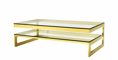 4251287741780 - Art Deco Luxus Couchtisch Gold Finish - Wohnzimmer Salon Tisch - Hotel MÃ¶bel