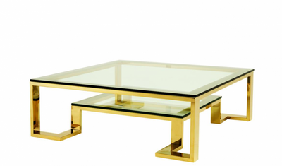4251287741957 - Luxus Art Deco Designer Couchtisch Gold 120 x 120 x H 40 cm - Wohnzimmer Salon Tisch - Luxus Hotel MÃ¶bel