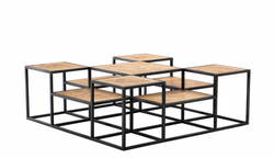 4251287742299 - Luxus Art Deco Designer Eichenholz Couchtisch - Wohnzimmer Salon Tisch - Luxus Kollektion