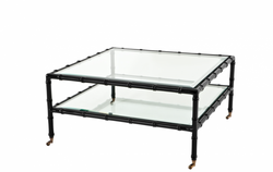 4251287742343 - Luxus Art Deco Designer Teakholz Couchtisch Schwarz - Wohnzimmer Salon Tisch - Luxus QualitÃ¤t