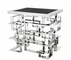 4251287742428 - Luxus Art Deco Designer Beistelltisch mit schwarzer Granitplatte - Luxus Kollektion