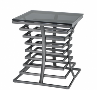 4251287742459 - Luxus Art Deco Designer Beistelltisch Bronze mit Rauchglas - Luxus Designer Tisch