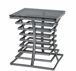 4251287742459 - Luxus Art Deco Designer Beistelltisch Bronze mit Rauchglas - Luxus Designer Tisch