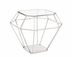 4251287742497 - Luxus Art Deco Designer Beistelltisch Nickel mit weiÃer Marmorplatte - Luxus Beistelltisch Hotel MÃ¶bel