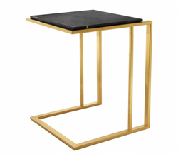 4251287742862 - Luxus Art Deco Designer Beistelltisch Gold mit schwarzer Marmorplatte - Designer Beistelltisch MÃ¶bel