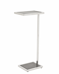 4251287742893 - Luxus Art Deco Designer Beistelltisch mit Rauchglas und Granitplatte 31 x 20 x H 72 cm - Hotel MÃ¶bel