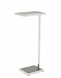 4251287742893 - Luxus Art Deco Designer Beistelltisch mit Rauchglas und Granitplatte 31 x 20 x H 72 cm - Hotel MÃ¶bel