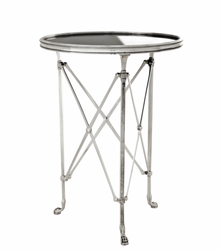 4251287743258 - Luxus Art Deco Designer Beistelltisch Antik Silber mit schwarzem Glas 52 x H 70 cm - Luxus Hotel Tisch