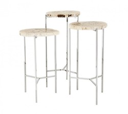 4251287743333 - Luxus Art Deco Designer Beistelltisch 3er Set - Luxus Beistelltisch Set