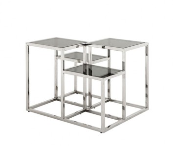 4251287743456 - Luxus Art Deco Designer Beistelltisch mit Rauchglas - Luxus QualitÃ¤t