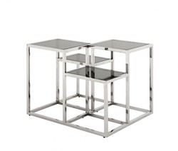 4251287743456 - Luxus Art Deco Designer Beistelltisch mit Rauchglas - Luxus QualitÃ¤t