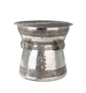 4251287743685 - Luxus Art Deco Designer Messing Beistelltisch Antik Silber 55 x H 52 cm - Luxus Beistelltisch