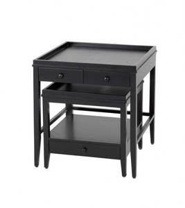 4251287743814 - Luxus Art Deco Designer Mahagoni Beistelltisch 2er Set - Luxus QualitÃ¤t