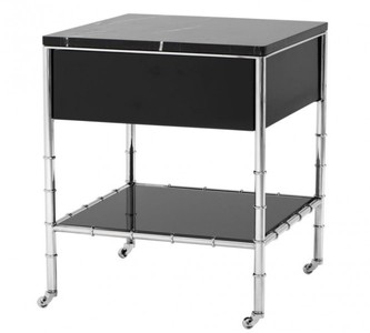 4251287743838 - Luxus Art Deco Designer Beistelltisch mit Marmorplatte und Rauchglas - Luxus Kollektion