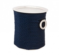 4251287743869 - Luxus Art Deco Designer Beistelltisch Nickel mit blauem Seil - Luxus Beistelltisch