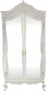 4251287744149 - Barock Kleiderschrank WeiÃ Hochglanz B 110 x H 230 cm Schlafzimmer Schrank - Antik Stil