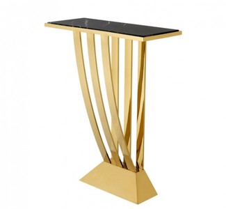4251287744170 - Luxus Konsole Gold mit schwarzem Marmor - Art Deco MÃ¶bel