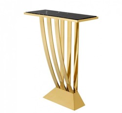 4251287744170 - Luxus Konsole Gold mit schwarzem Marmor - Art Deco MÃ¶bel