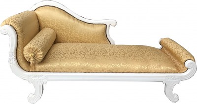 4251287744606 - Barock Chaiselongue Modell XXL Gold Muster   WeiÃ - Recamiere Wohnzimmer MÃ¶bel