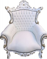 4251287744651 - Barock Sessel Al Capone WeiÃ   WeiÃ mit Goldbemalung - MÃ¶bel Antik Stil