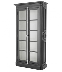 4251287744675 - Luxus Vitrinen Schrank Schwarz - Wohnzimmer Schrank Barock Jugendstil Rokoko Ladeneinrichtung - Luxus Hotel & Boutique MÃ¶bel