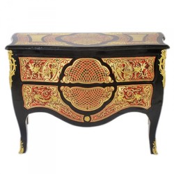 4251287745016 - Barock Boulle Kommode Schwarz   Gold   Rot 130cm - MÃ¶bel Schrank Sideboard