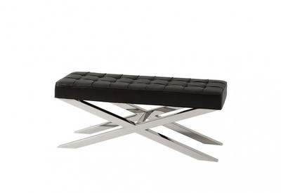 4251287745283 - Luxus Sitzbank mit schwarzer Leder Optik 120 x 425 x H 535 cm - Luxus Sitzbank