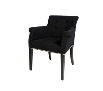 4251287745436 - Luxus Esszimmer Stuhl mit Armlehne Schwarz - MÃ¶bel Restaurant Barock Hotel