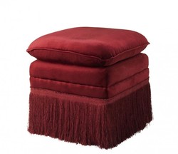 4251287745771 - Luxus Hocker Rot 41 x 41 x H 42 cm - Hotel Hocker MÃ¶bel