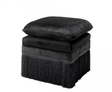 4251287745788 - Luxus Hocker Schwarz 41 x 41 x H 42 cm - Hotel Hocker MÃ¶bel