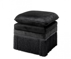 4251287745788 - Luxus Hocker Schwarz 41 x 41 x H 42 cm - Hotel Hocker MÃ¶bel