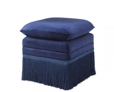 4251287745795 - Luxus Hocker Blau 41 x 41 x H 42 cm - Hotel Hocker MÃ¶bel