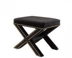 4251287745818 - Luxus Hocker Schwarz 51 x 37 x H 42 cm - Luxus Kollektion