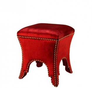 4251287745870 - Luxus Hocker Rot 39 x 39 x H 45 cm - Luxus QualitÃ¤t