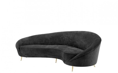 4251287746068 - Luxus Sofa Schwarz gebogen - Luxus Hotel MÃ¶bel