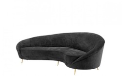 4251287746068 - Luxus Sofa Schwarz gebogen - Luxus Hotel MÃ¶bel