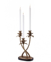 4251287746273 - Luxus Messing Kerzenhalter Palmen  3-armig - Luxus Hoteleinrichtung Kerzenleuchter Palme