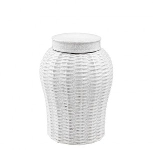 4251287746372 - Designer Keramik Vase mit Deckel WeiÃ Durchmesser 18 x H 26 cm - Luxus Vase