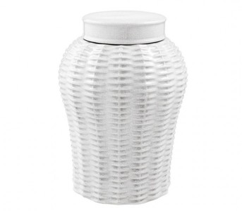 4251287746389 - Designer Keramik Vase mit Deckel WeiÃ Durchmesser 26 x H 365 cm - Luxus Vase