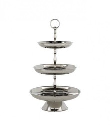 4251287746655 - Designer Shine Etagere 3-Stufig Nickel Finish - Servierschale - Deko Schale