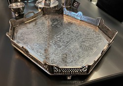 4251287746945 - Luxus Art Deco Messing Tablett Nickel Finish 52 x 42 x H 8 cm - Limited Edition 4251287746945 - Luxus Art Deco Messing Tablett Nickel Finish 52 x 42 x H 8 cm - Limited Edition