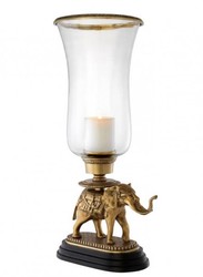 4251287748055 - Luxus Kerzenhalter Elefant Messing Finish mit Granit Sockel - Luxus Hotel Accessoires