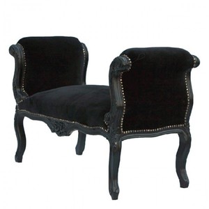 4251287748697 - Barock Schemel Hocker Schwarz   Schwarz - Sitzbank