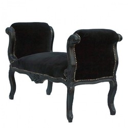 4251287748697 - Barock Schemel Hocker Schwarz   Schwarz - Sitzbank