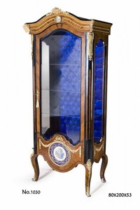 4251287748987 - Barock Vitrine 80 x 53 x H 200 cm - Barock Wohnzimmerschrank