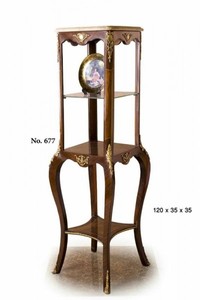 4251287749168 - Barock Beistelltisch mit Marmorplatte 35 x 35 x H 120 cm - Luxus Beistelltisch