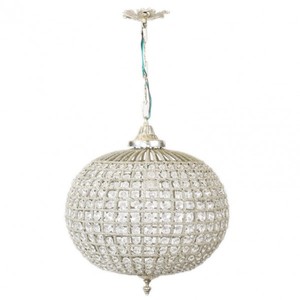 4251287751932 - Barock Decken HÃ¤ngeleuchte 35 x H 65 cm - Glas Leuchte   Silber