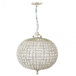 4251287751932 - Barock Decken HÃ¤ngeleuchte 35 x H 65 cm - Glas Leuchte   Silber