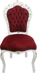 4251287756555 - Barock Esszimmer Stuhl Bordeaux   WeiÃ mit Gold Bemalung - Antik Stil MÃ¶bel