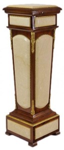 4251287756951 - Barock SÃ¤ule Mahagoni   Creme mit Marmorbesatz